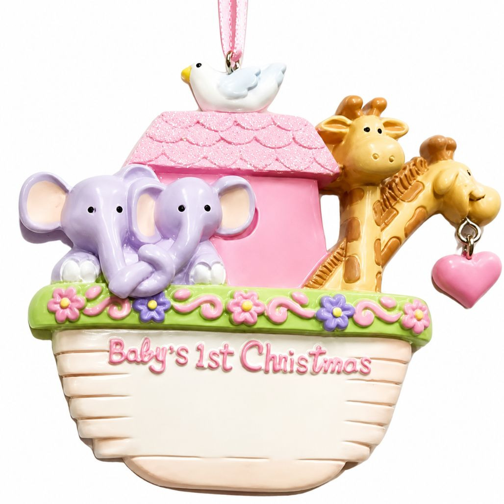 Girls Baby's 1st Personalized Christmas Ornament