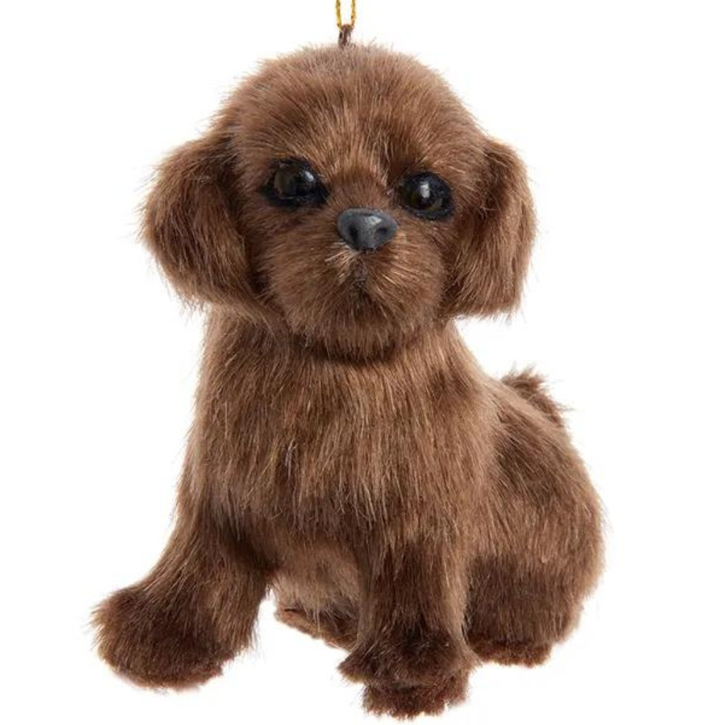 Furry Brown Labrador Retriever Dog Ornament
