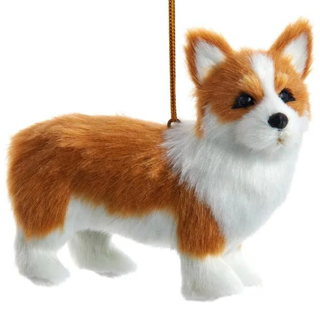 Furry Corgi Dog Ornament
