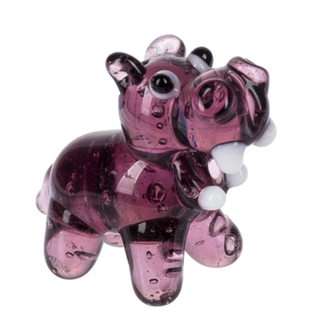 Miniature Purple Hippo Figurine

