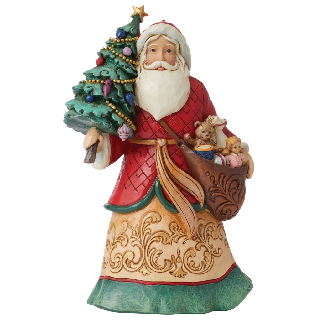 Jim Shore - Heartwood Creek - Santa With Tree And Toy Bag Figurine