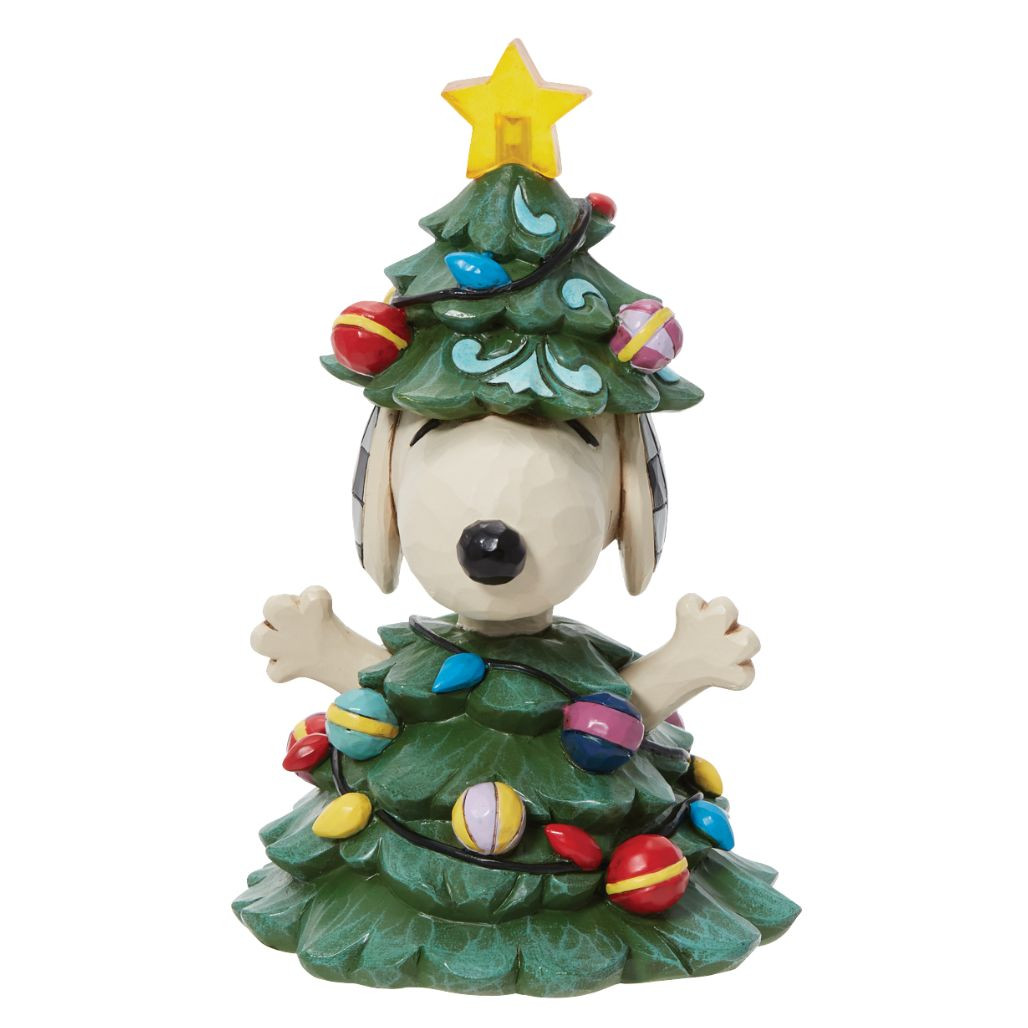 Jim Shore - Peanuts - Snoopy As Christmas Tree LED Figurine