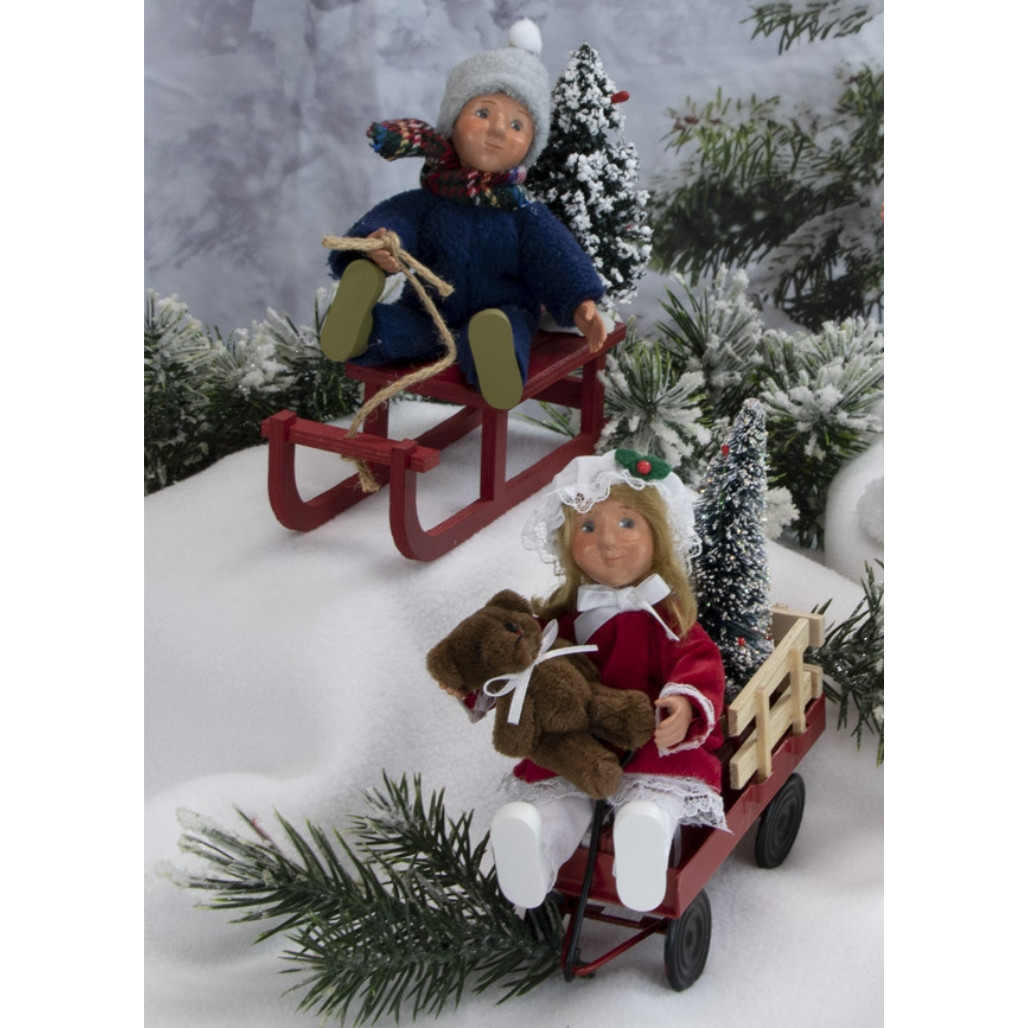 Byers Choice Toddler Boy On Sled