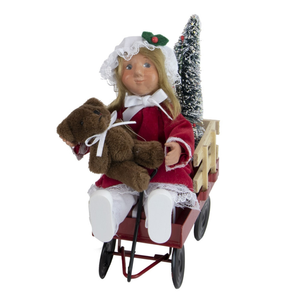 Byers' Choice Toddler Girl In Wagon