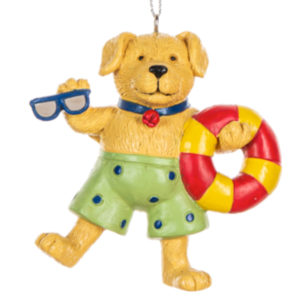 Yellow Beach Dog Ornament
