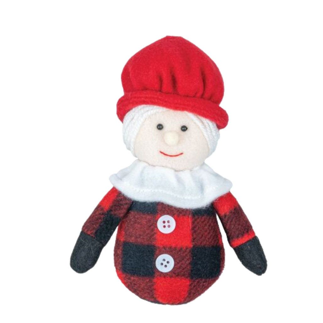 Ms. Claus Wearing Plaid Attire Ornament