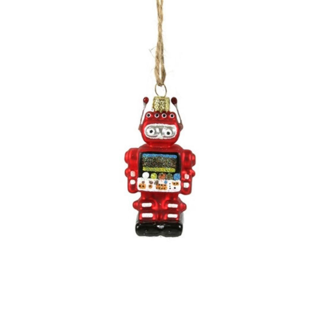 Cody Foster Red Tiny Robot Glass Ornament