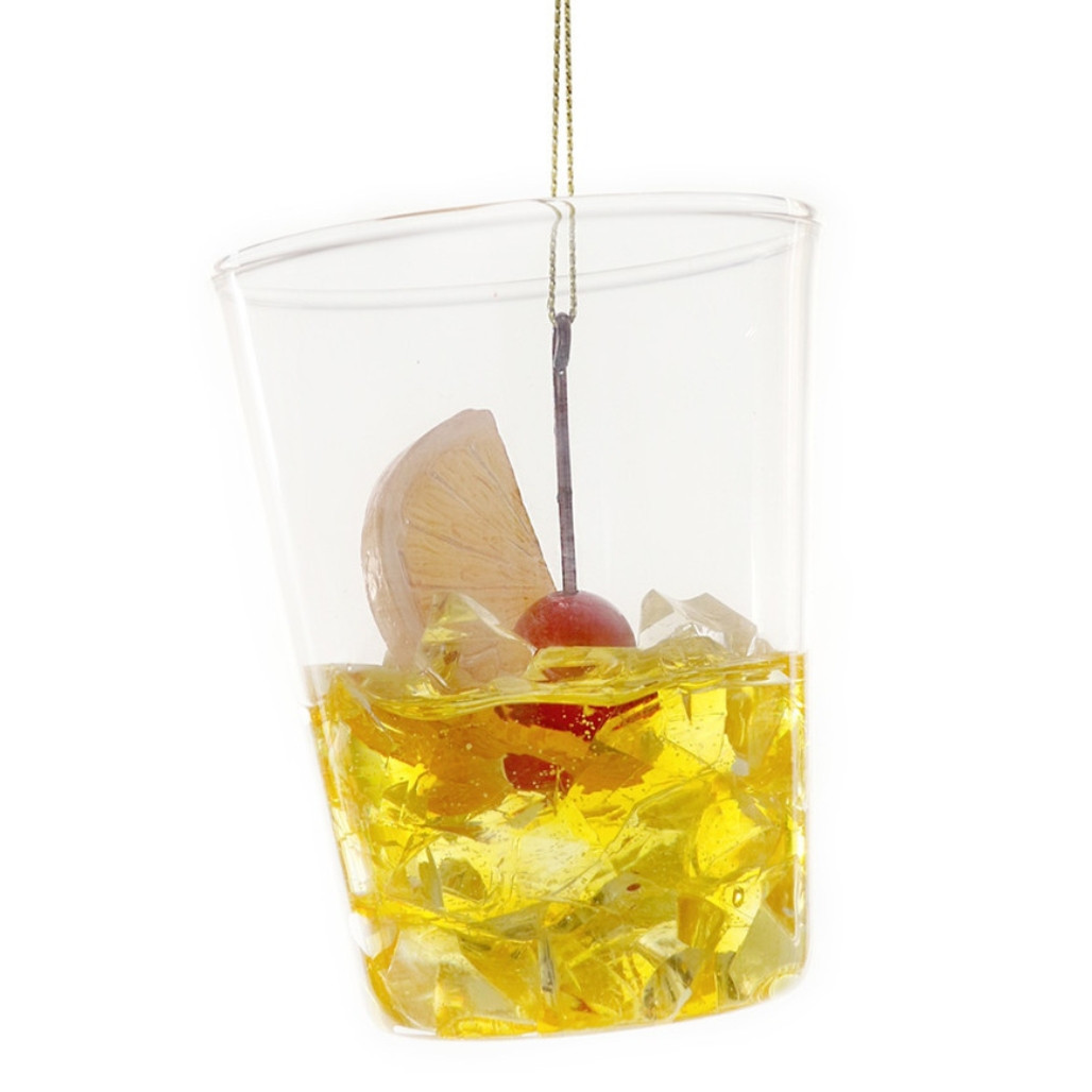 Cody Foster Glass Old Fashioned Cocktail Ornament