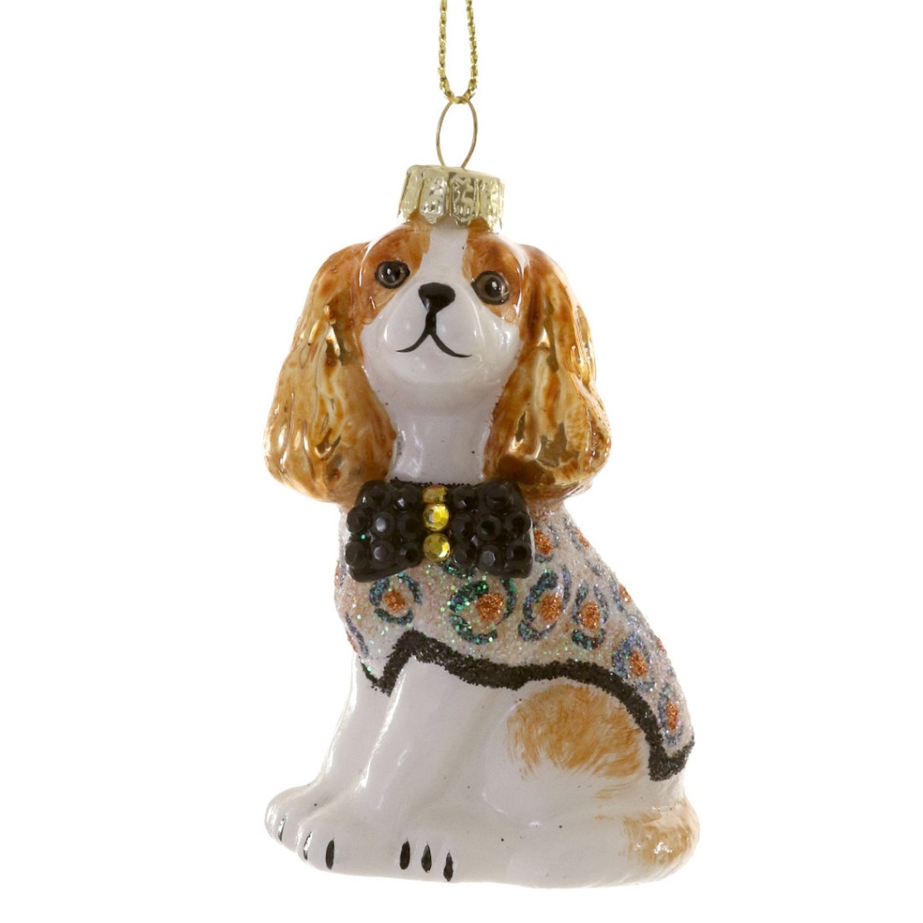 Cody Foster Glass Sophisticated Spaniel Ornament
