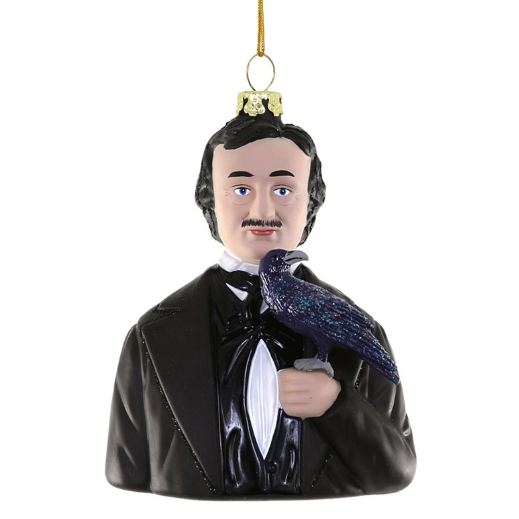 Cody Foster Edgar Allan Poe Glass Ornament