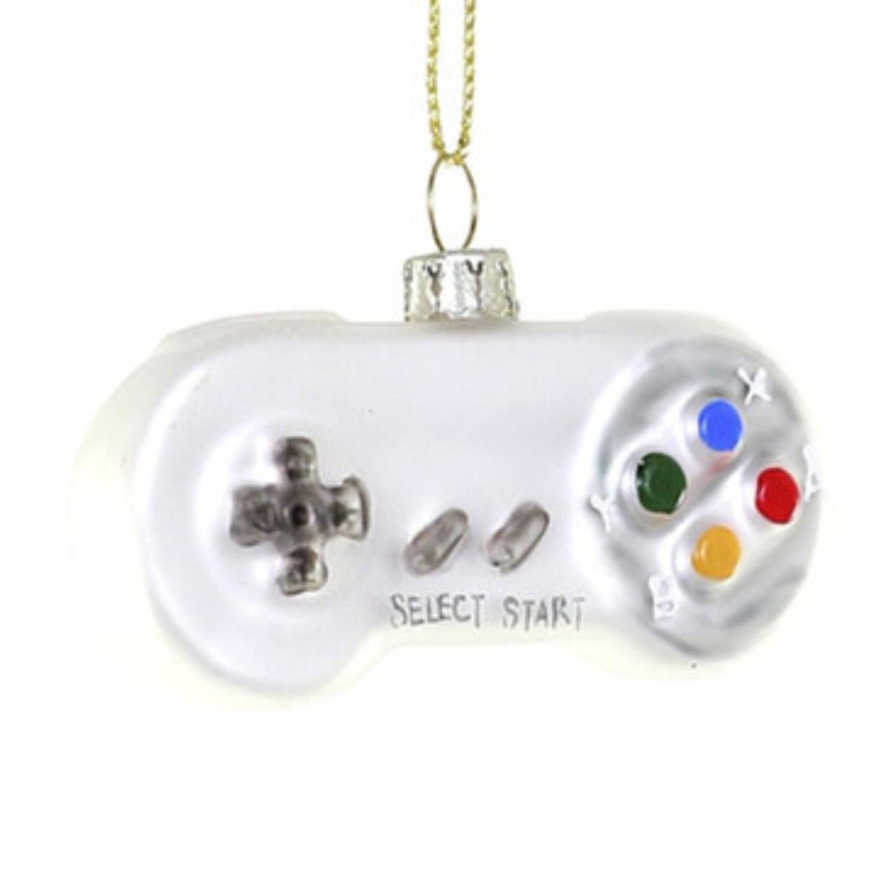 Cody Foster Glass White Video Game Controller Ornament