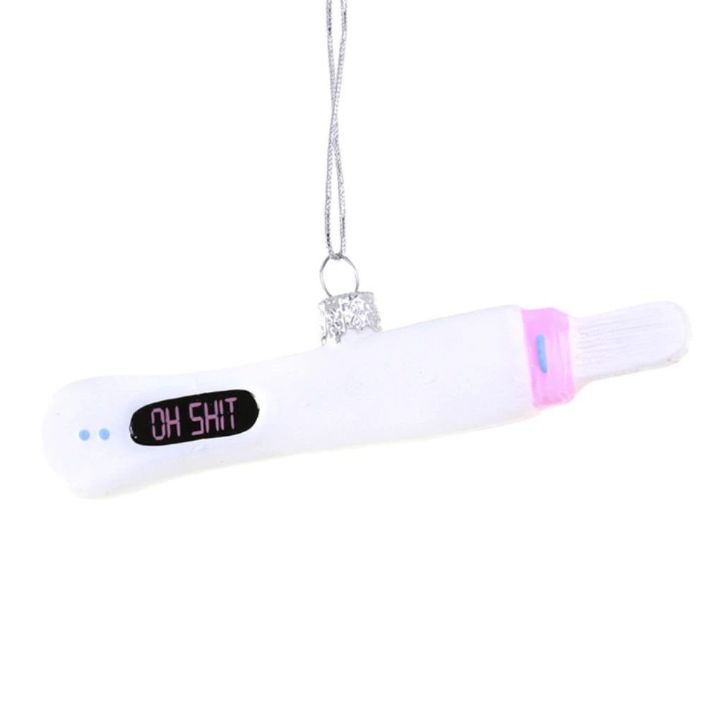 Cody Foster Oh Shit Pregnancy Test Glass Ornament