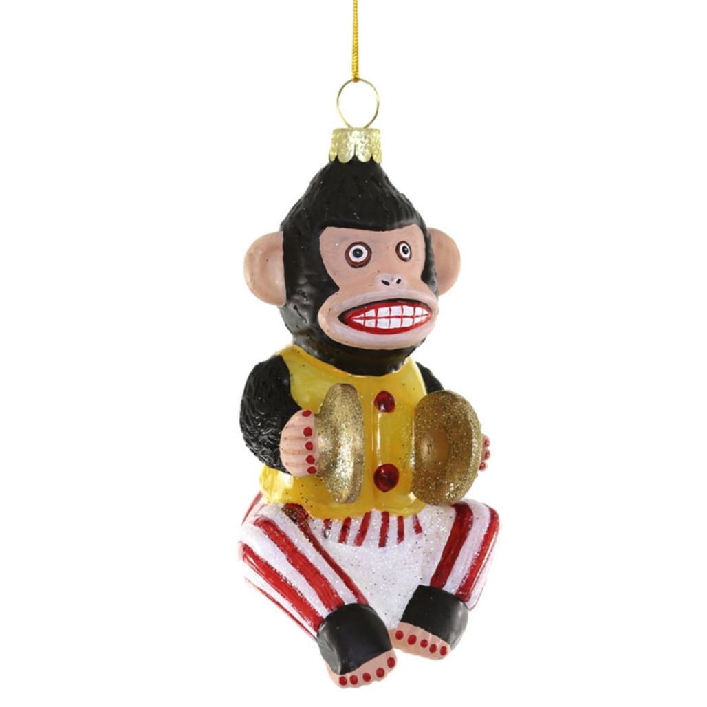 Cody Foster Glass Vintage Toy Monkey Ornament