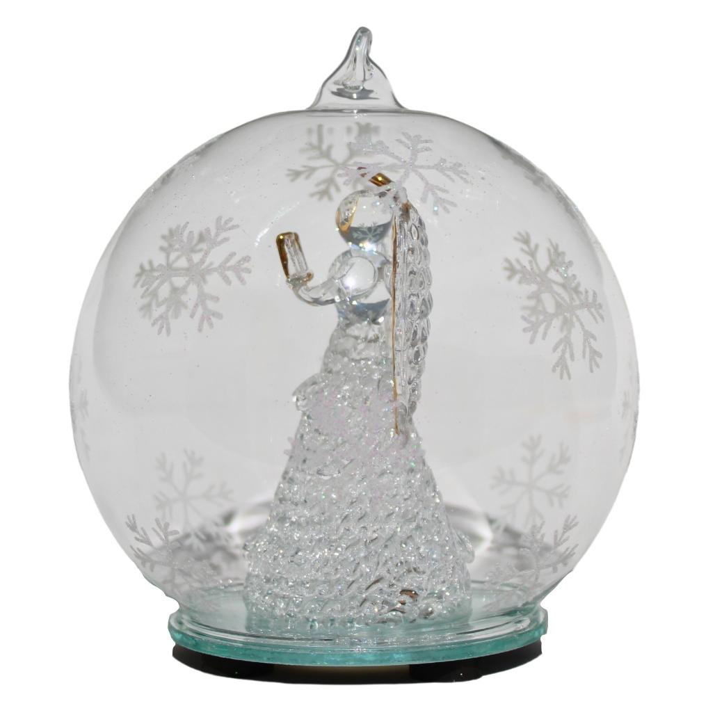 Color Changing LED Angel With Book Glass Globe