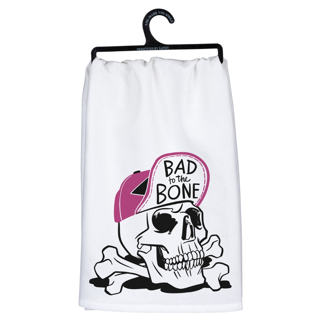 Bad To The Bone Halloween Kitchen Towel