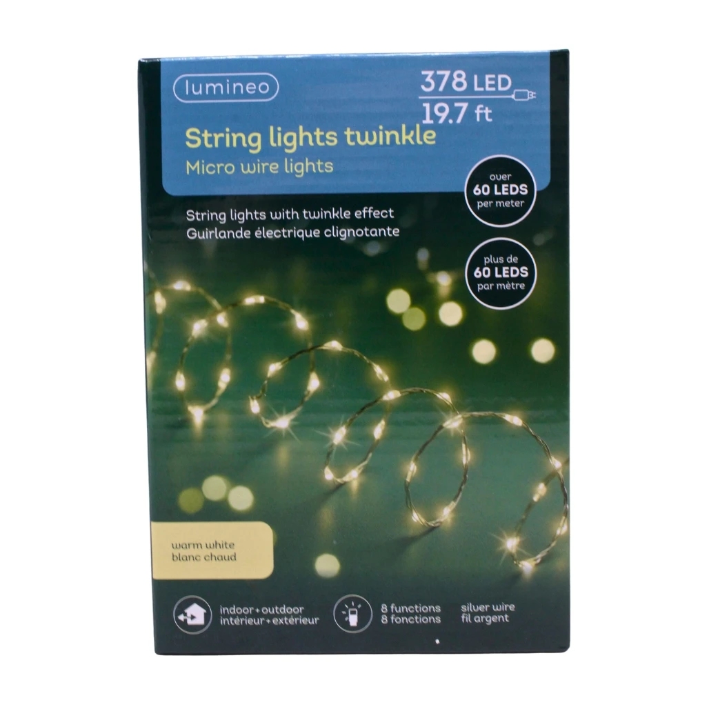 Lumineo 378 Micro LED Warm White Lights Silver Wire