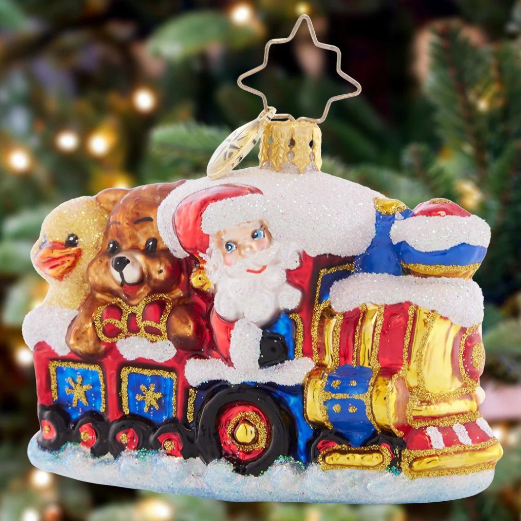 Christopher Radko 2.5" Choo Choo Express Gem Ornament Festive Holiday Delight