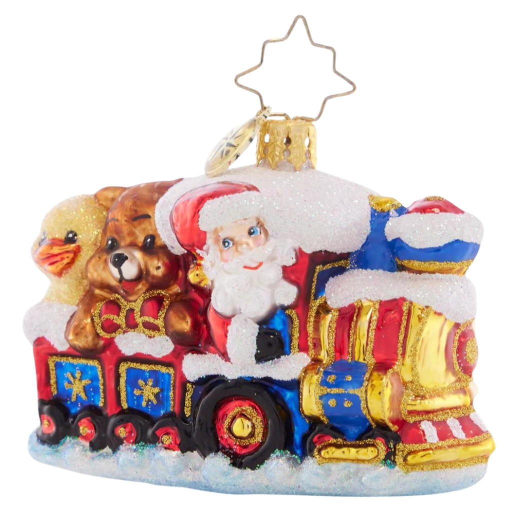 Christopher Radko 2.5" Choo Choo Express Gem Ornament Festive Holiday Delight