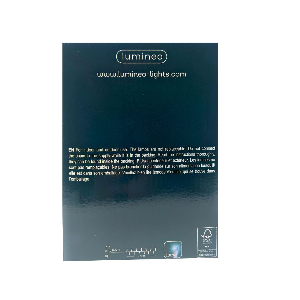 Lumineo Cool White LED String Lights, 74ft, 1000 Bulbs, 8 Modes