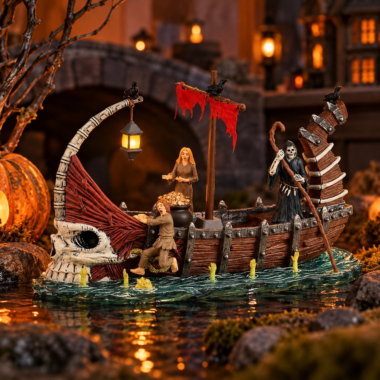 Lemax - Spooky Town - Ferry On River Styx