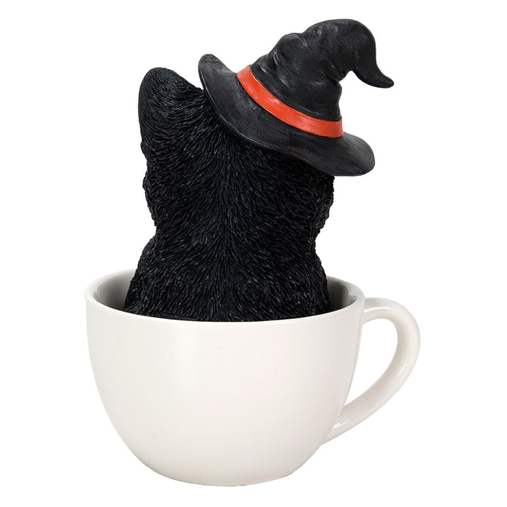 Witch Kitten In Tea Cup Figurine