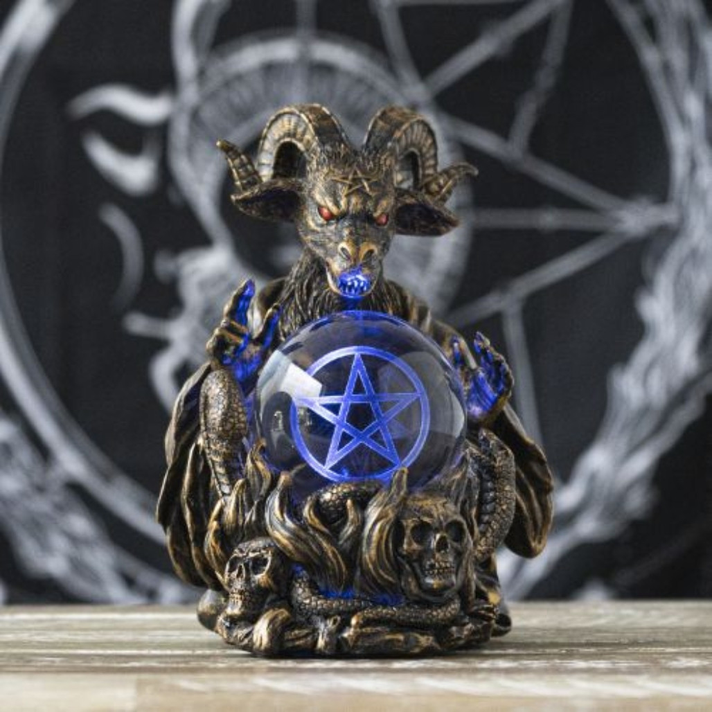 Baphomet With LED Gazing Ball Statue