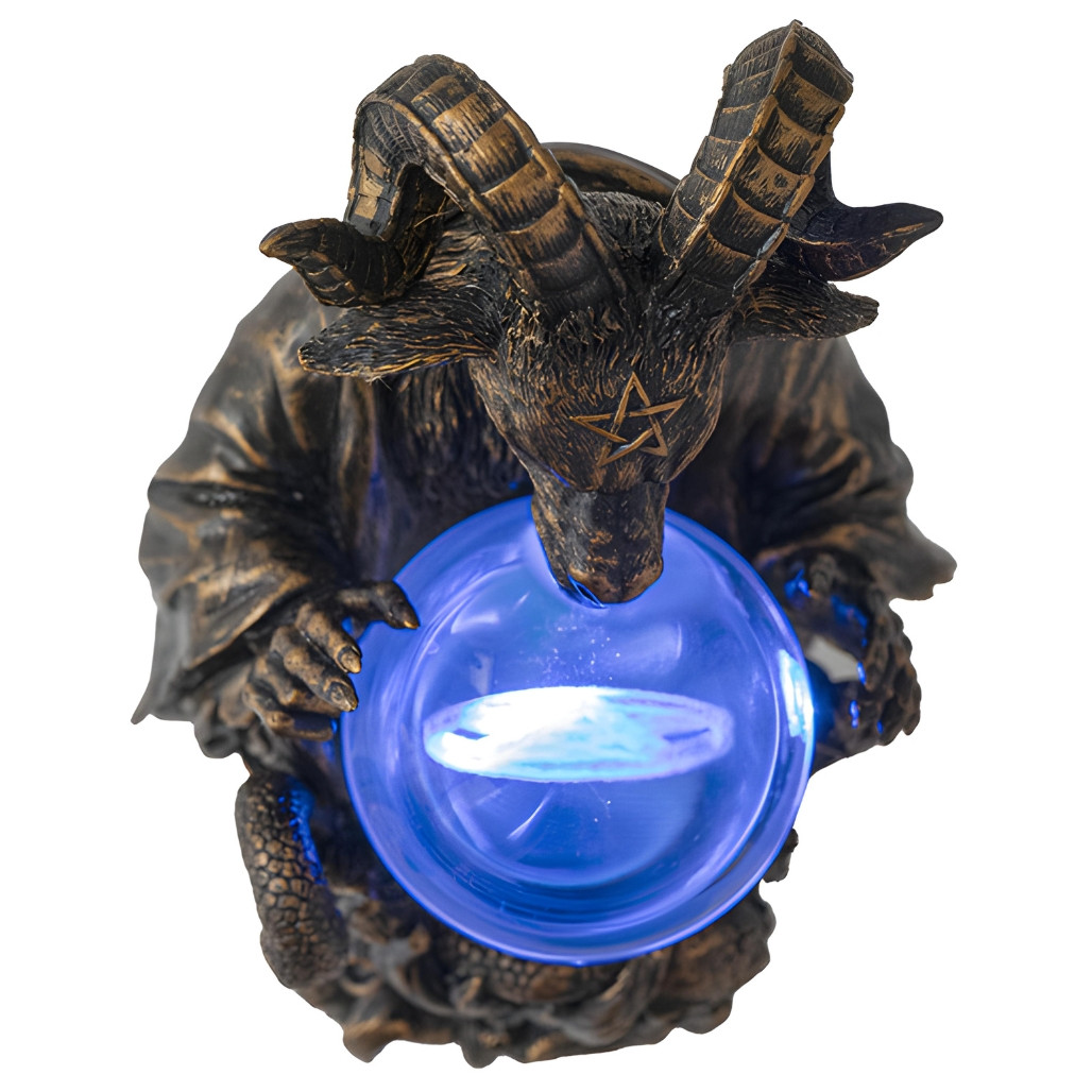 Baphomet With LED Gazing Ball Statue