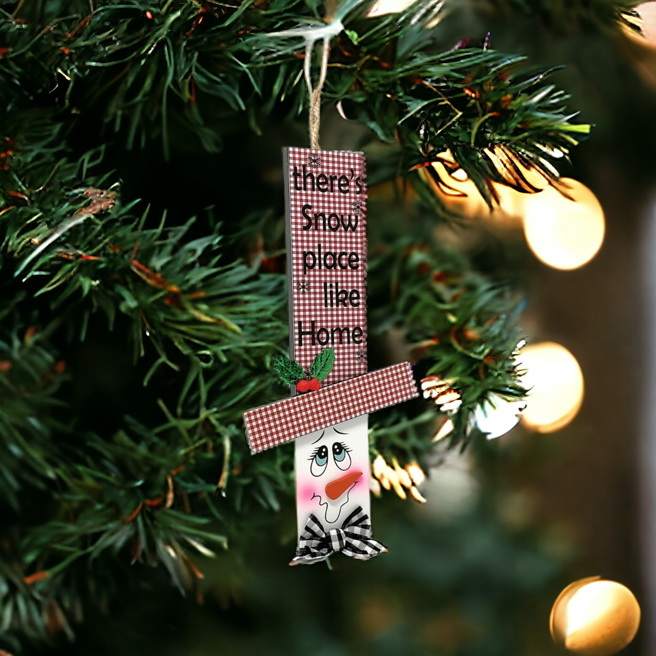 Theres Snow Place Like Home Snowman Head Ornament