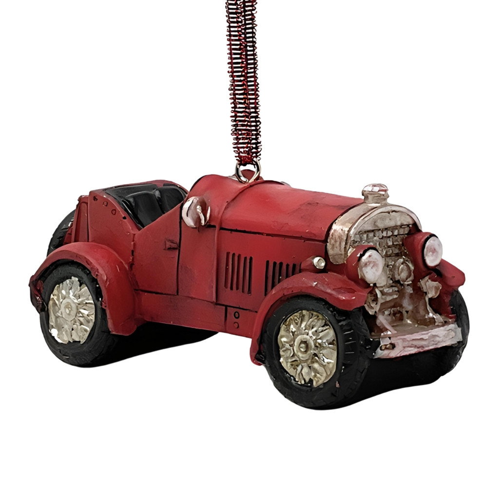 Vintage Red Convertible Hanging Ornament