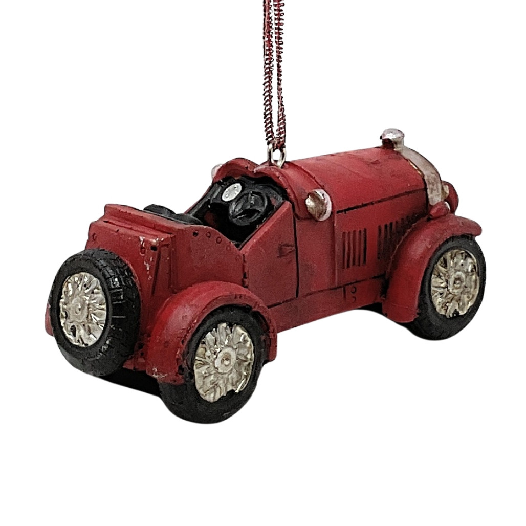 Vintage Red Convertible Hanging Ornament
