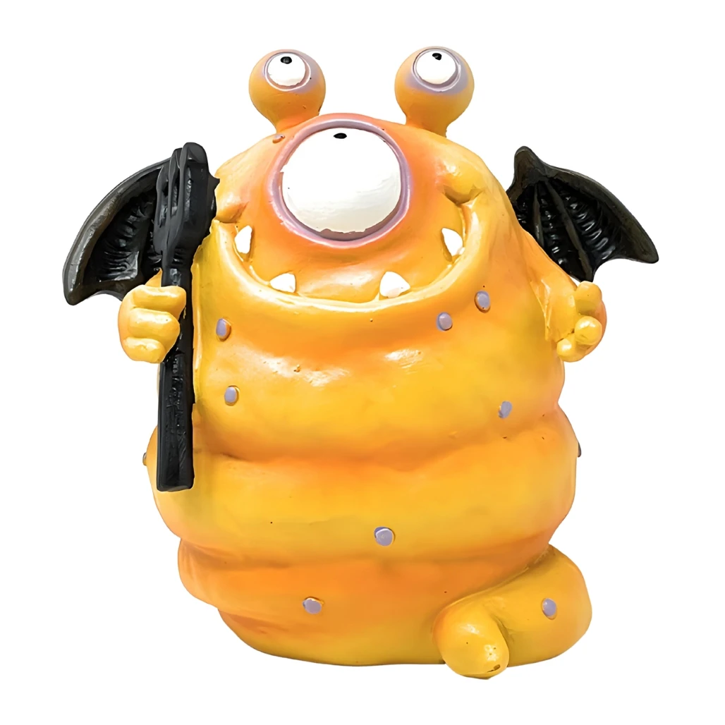 Orange Winged Slug Monster Figurine