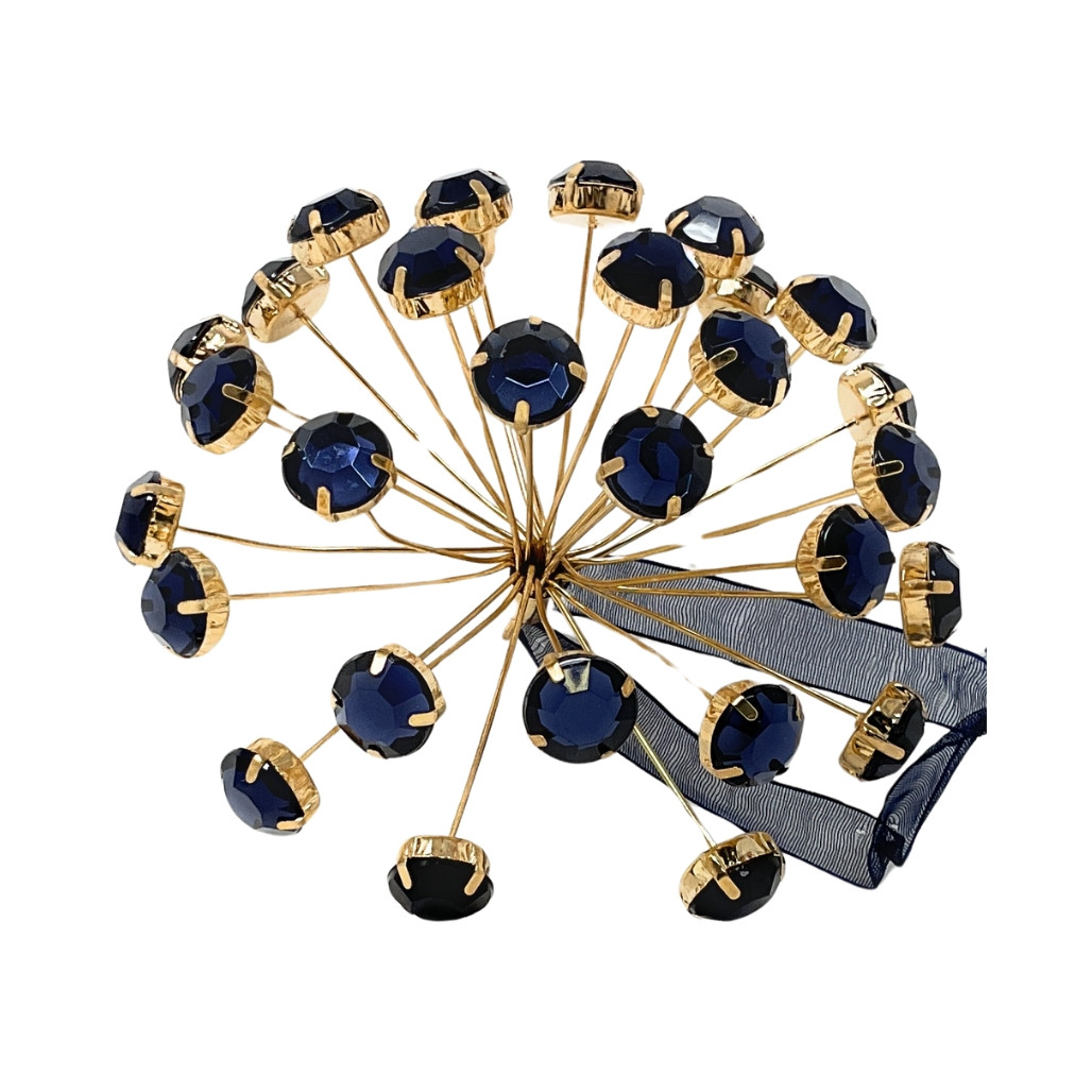 Elegant Gold And Midnight Blue Starburst Ornament