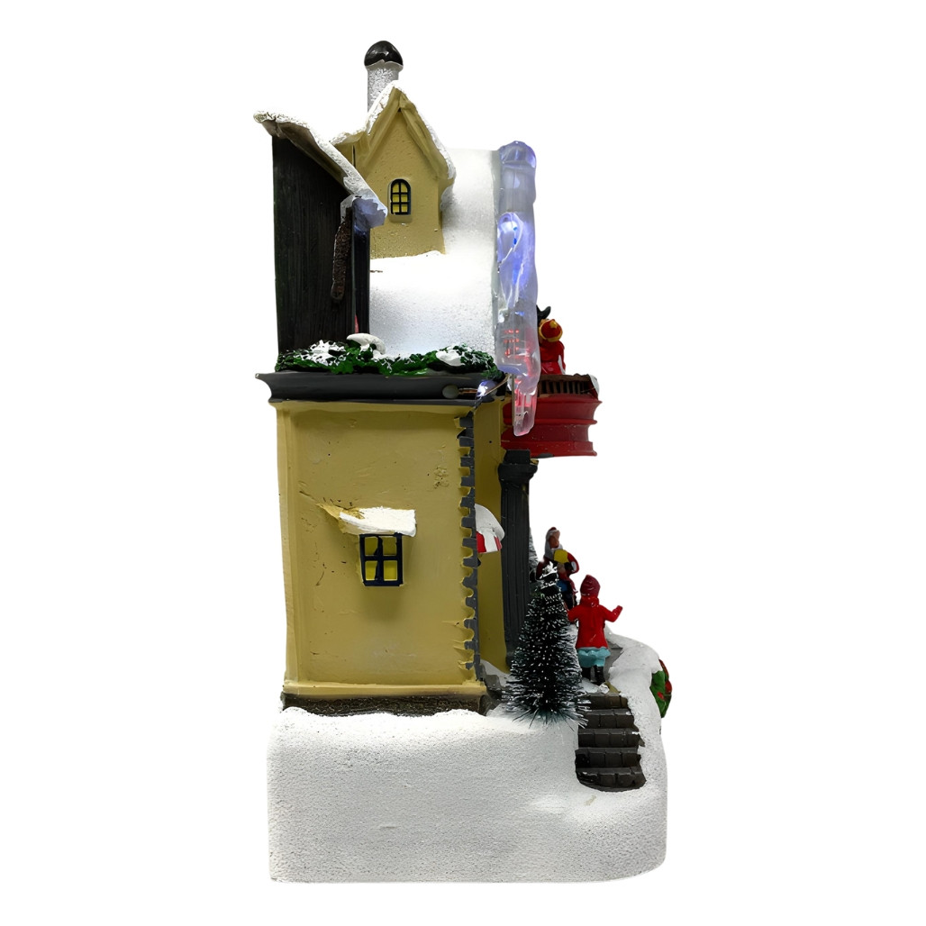 Lumineo Animated Christmas House with Santa - 12”x9” Scene