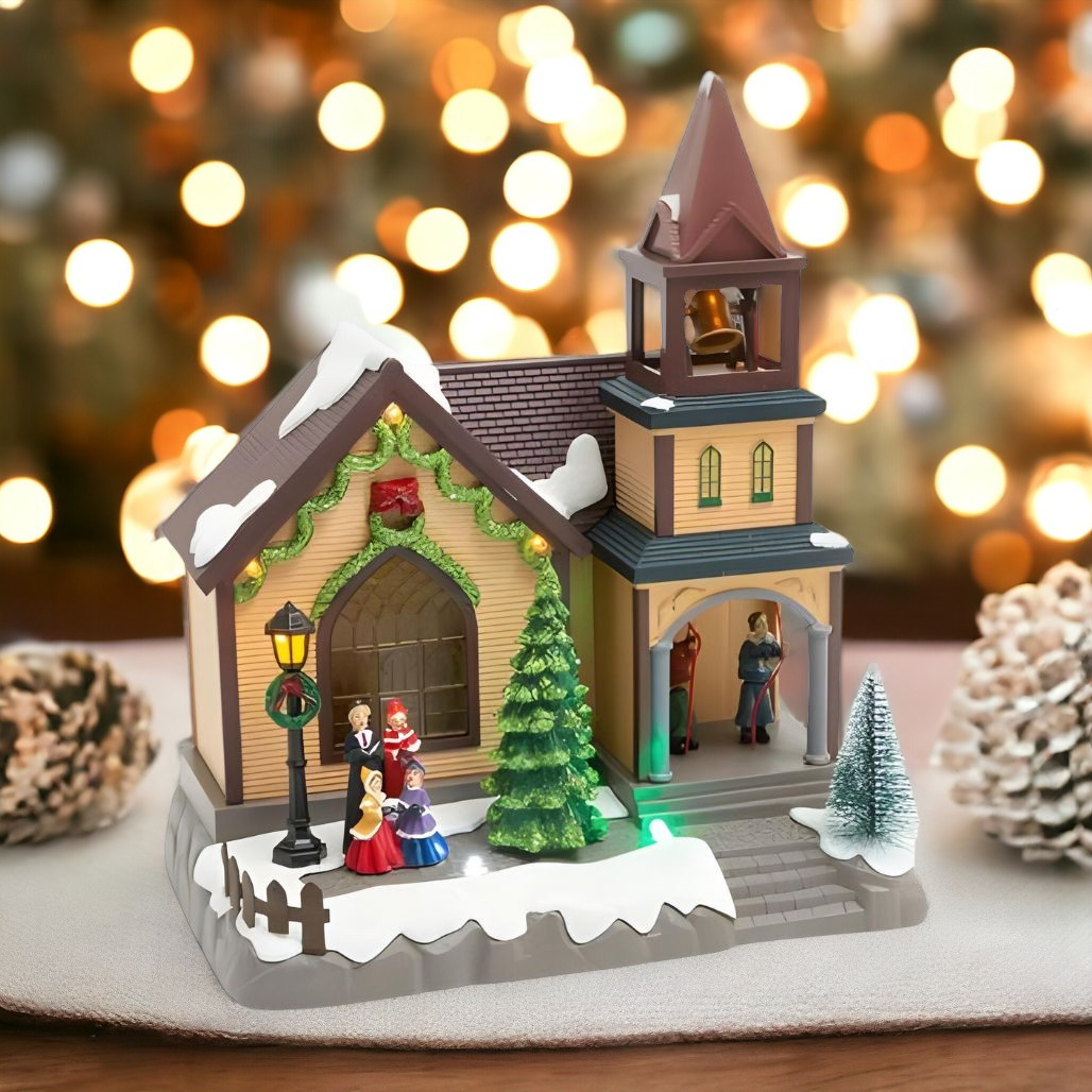 Animated Lighted Musical Holiday House Decor