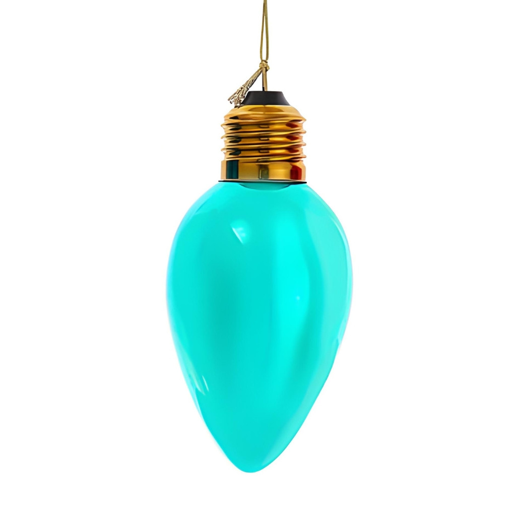 Kurt Adler Oversized Teal C7 Glass Bulb Ornament 4.5" F2298