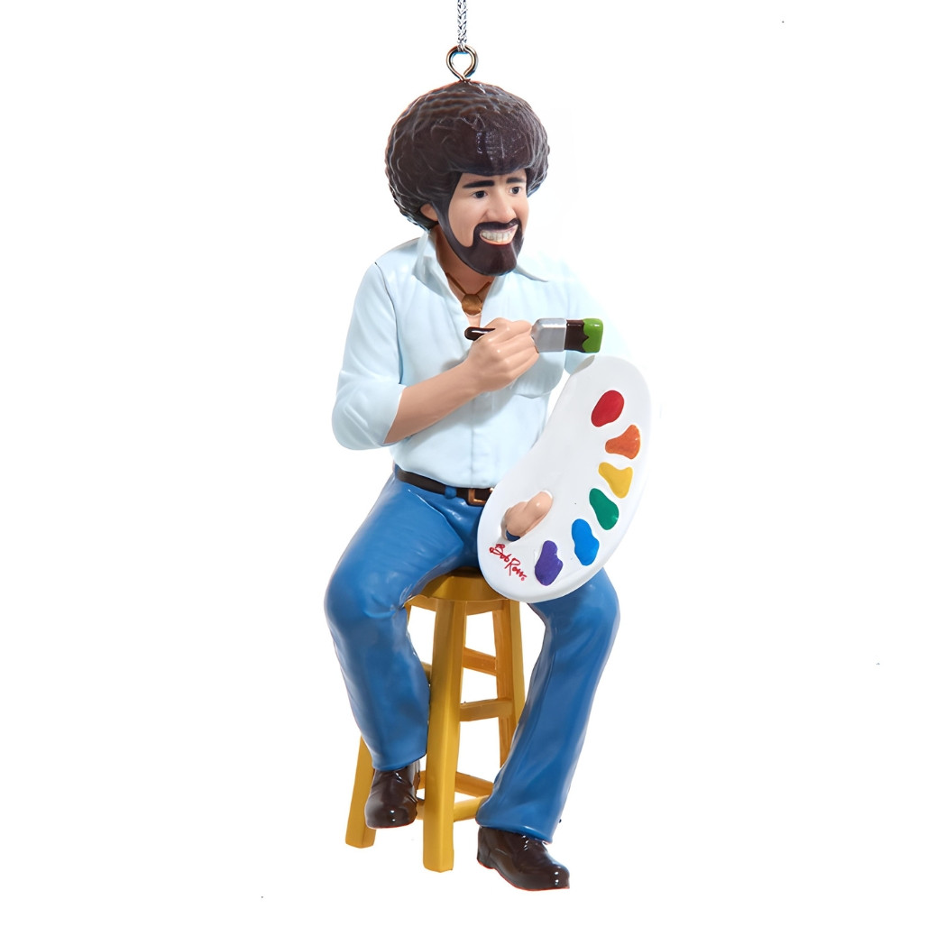 Bob Ross Painter Ornament 4in Plastic - BO1241