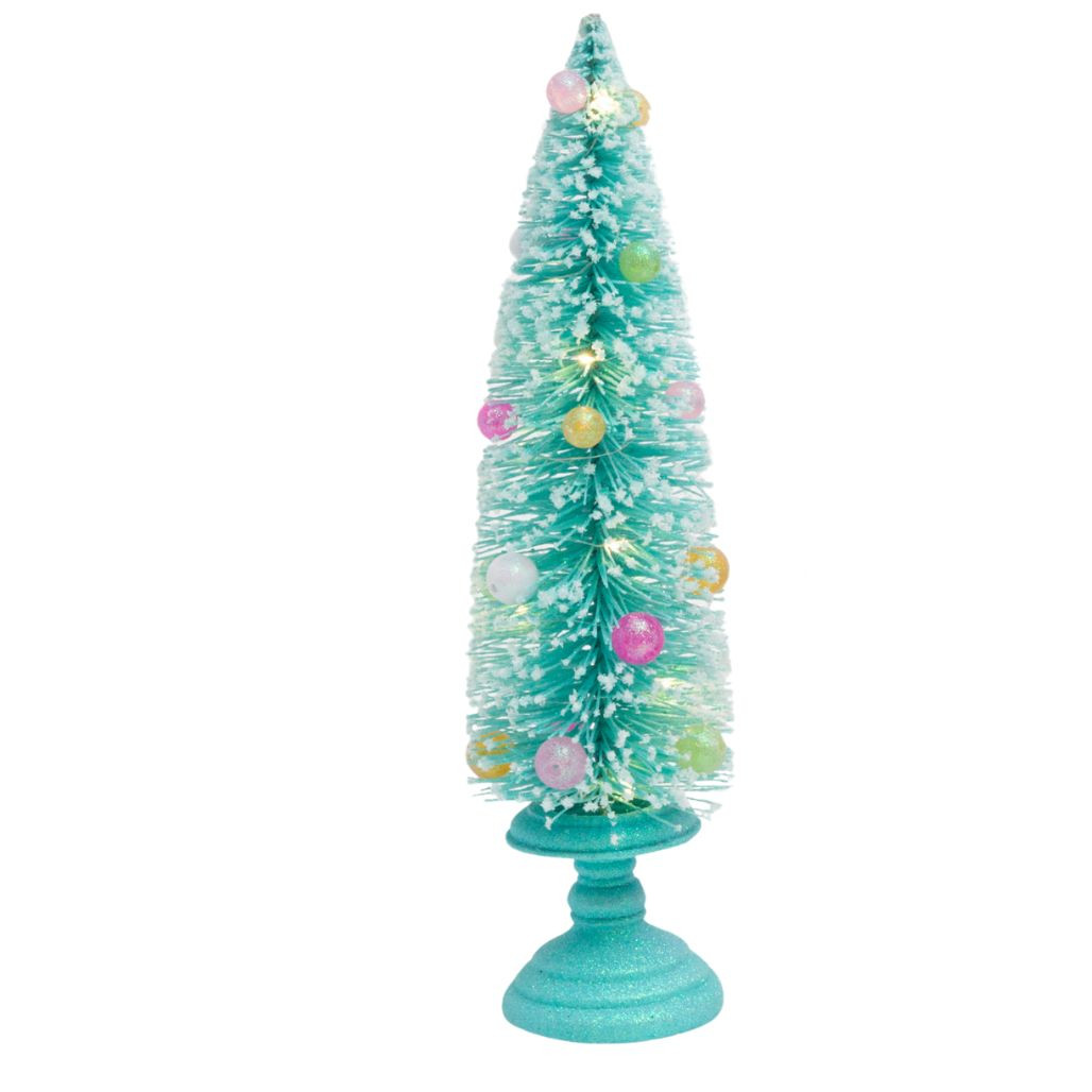 15.5 Inch Blue Illuminated Holiday Tree Decor