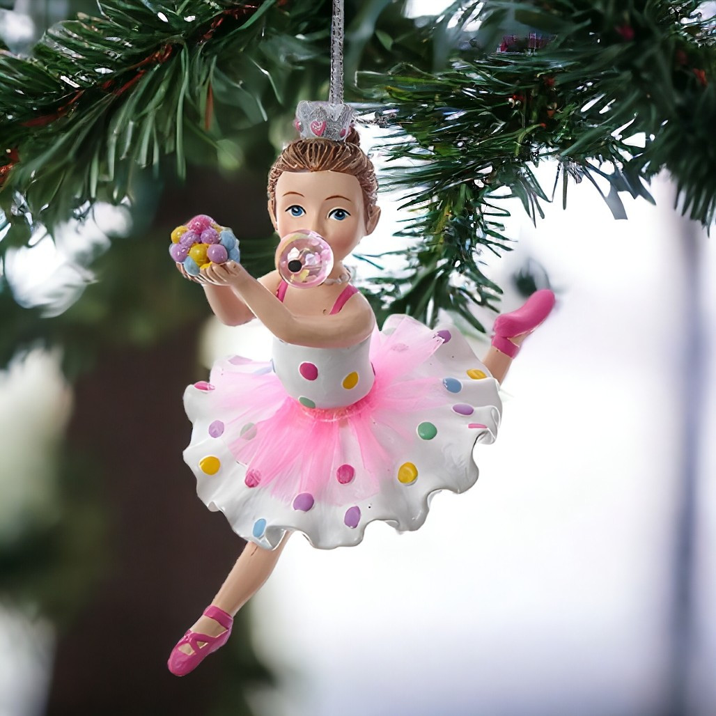 Kurt Adler Bubblegum Ballerina Ornament, 5