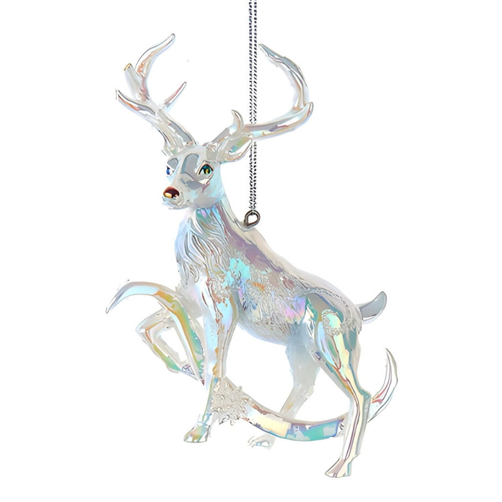 Iridescent Deer Ornament, 4.25in Resin, Kurt Adler E0939