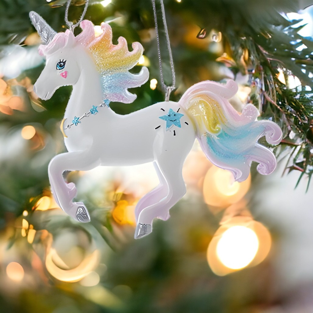 Resin Unicorn Star Ornament