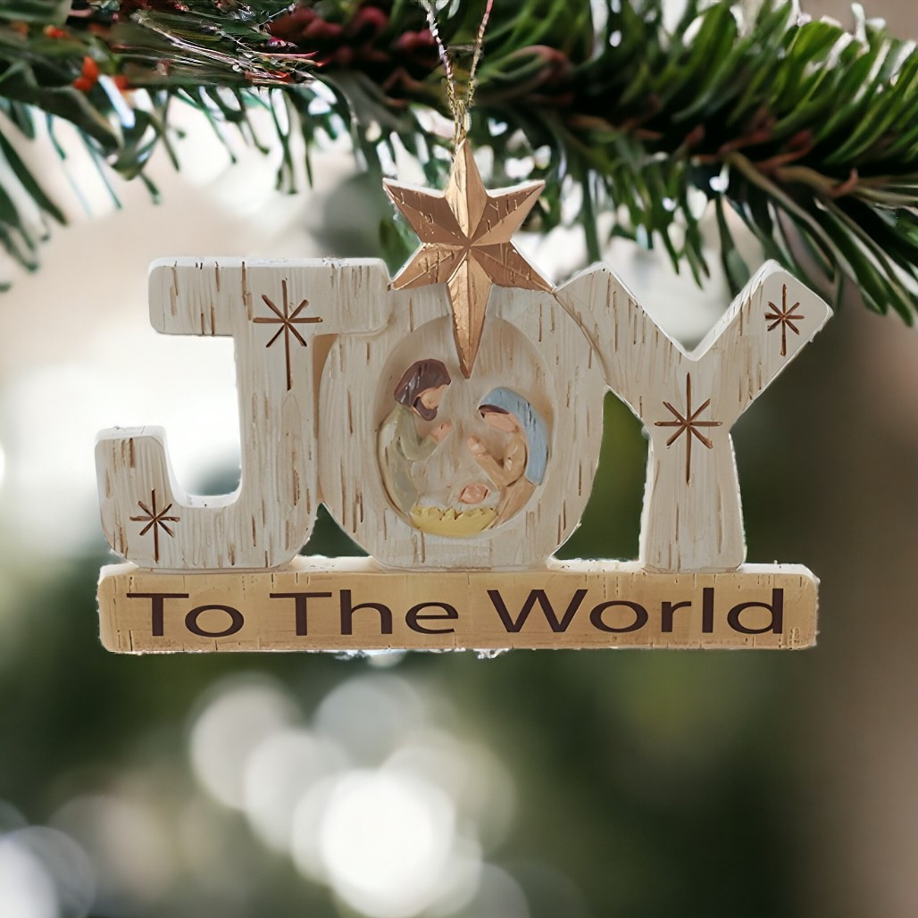 Holy Family Joy To The World Nativity Ornament