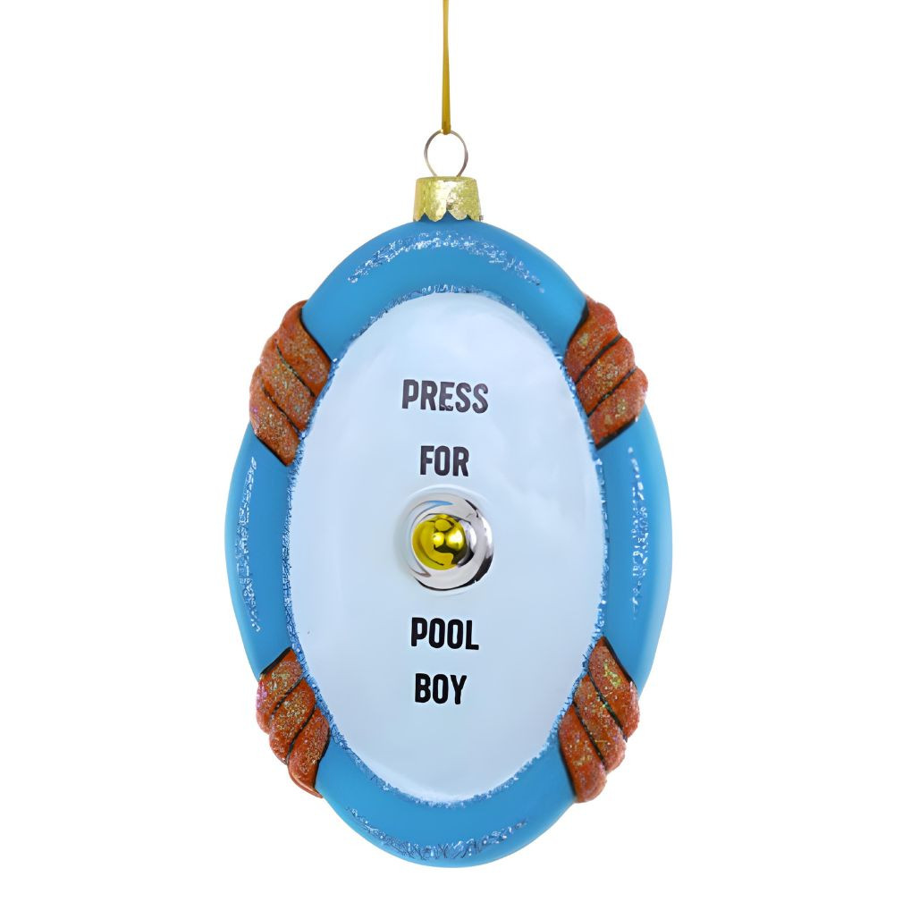 Press for Pool Boy Service Bell Ornament