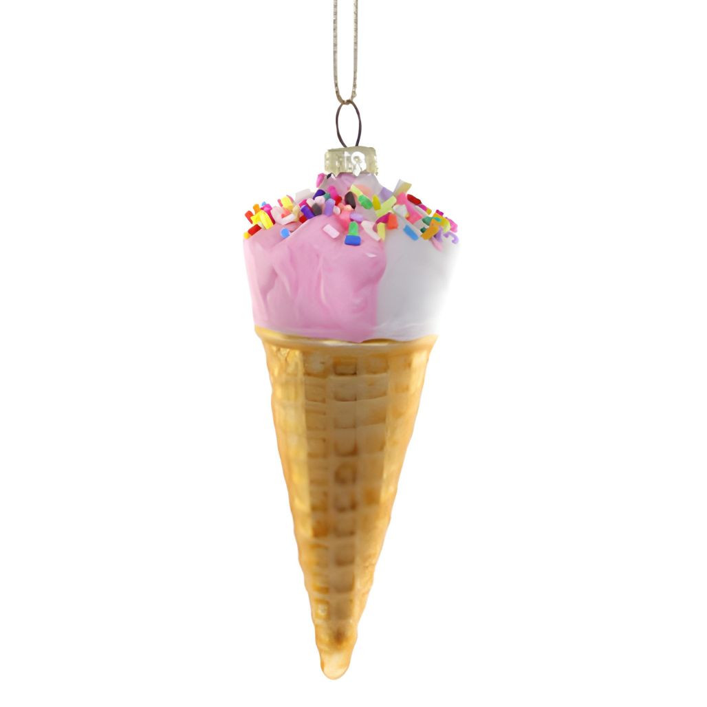 Sprinkle Drumstick Ice Cream Ornament
