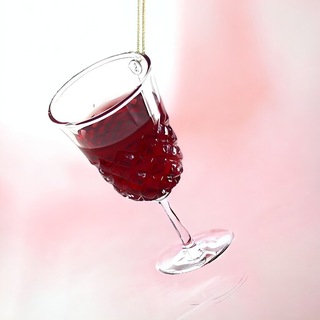 Red Wine Glass Christmas Ornament
