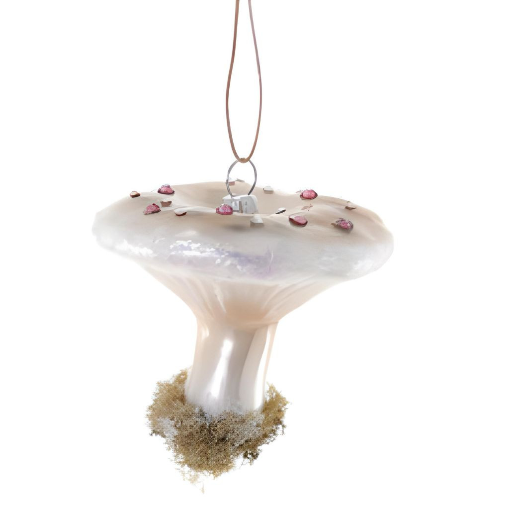 Flat Top Ivory High Grove Mushroom Ornament