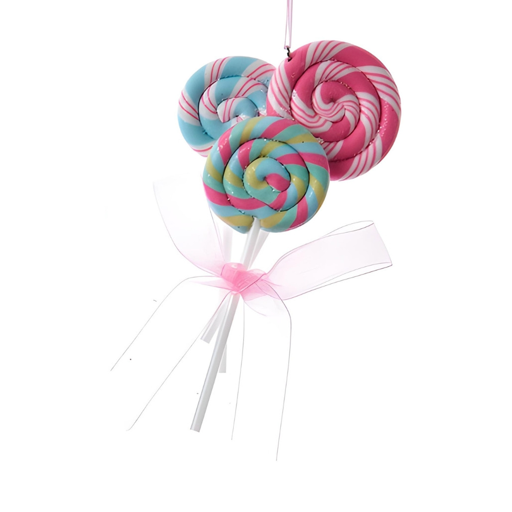 Pastel Swirl Lollipops Ornament