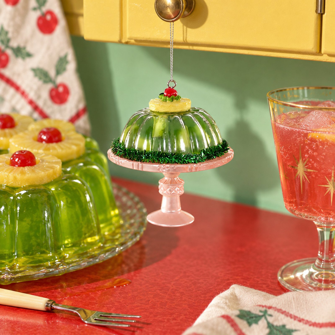 Festive Green Jello Mold Ornament