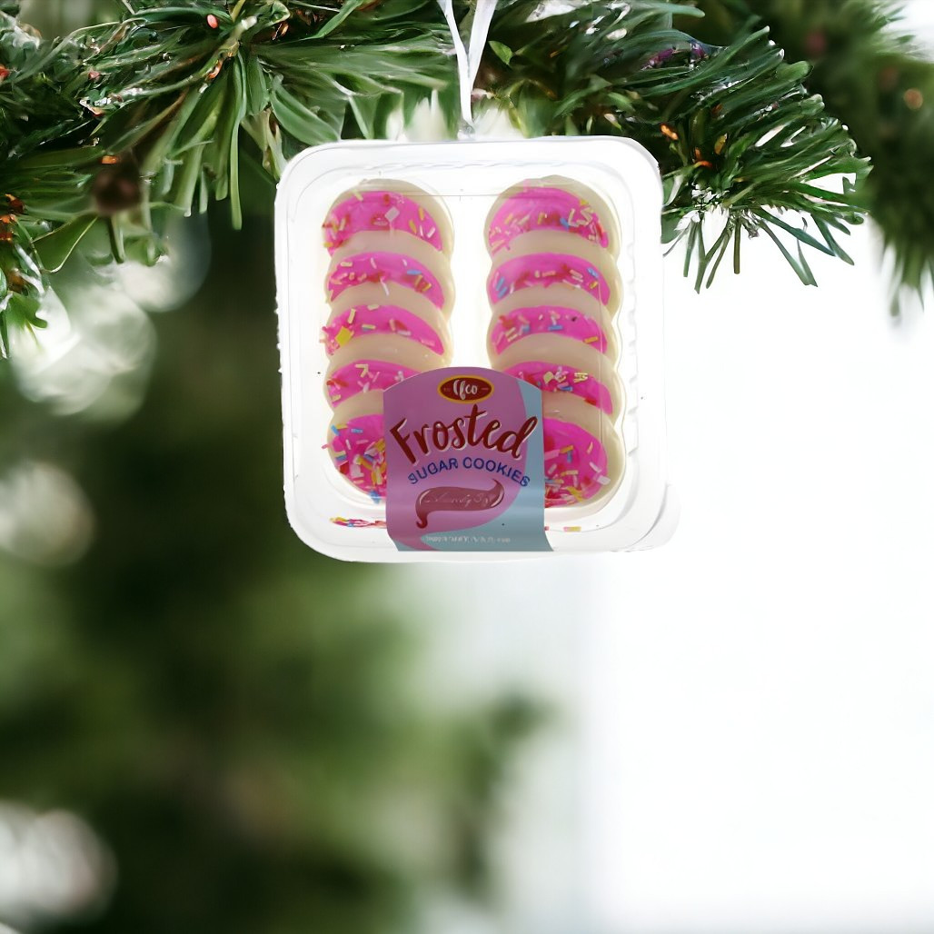 Pack of Pink Frosted Sugar Cookie Ornaments