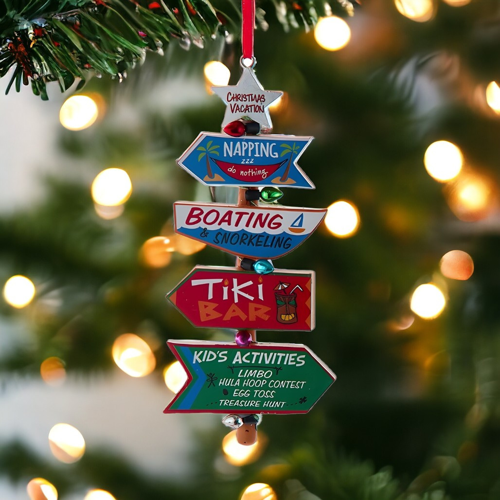 Christmas Vacation At The Lake Sign Ornament