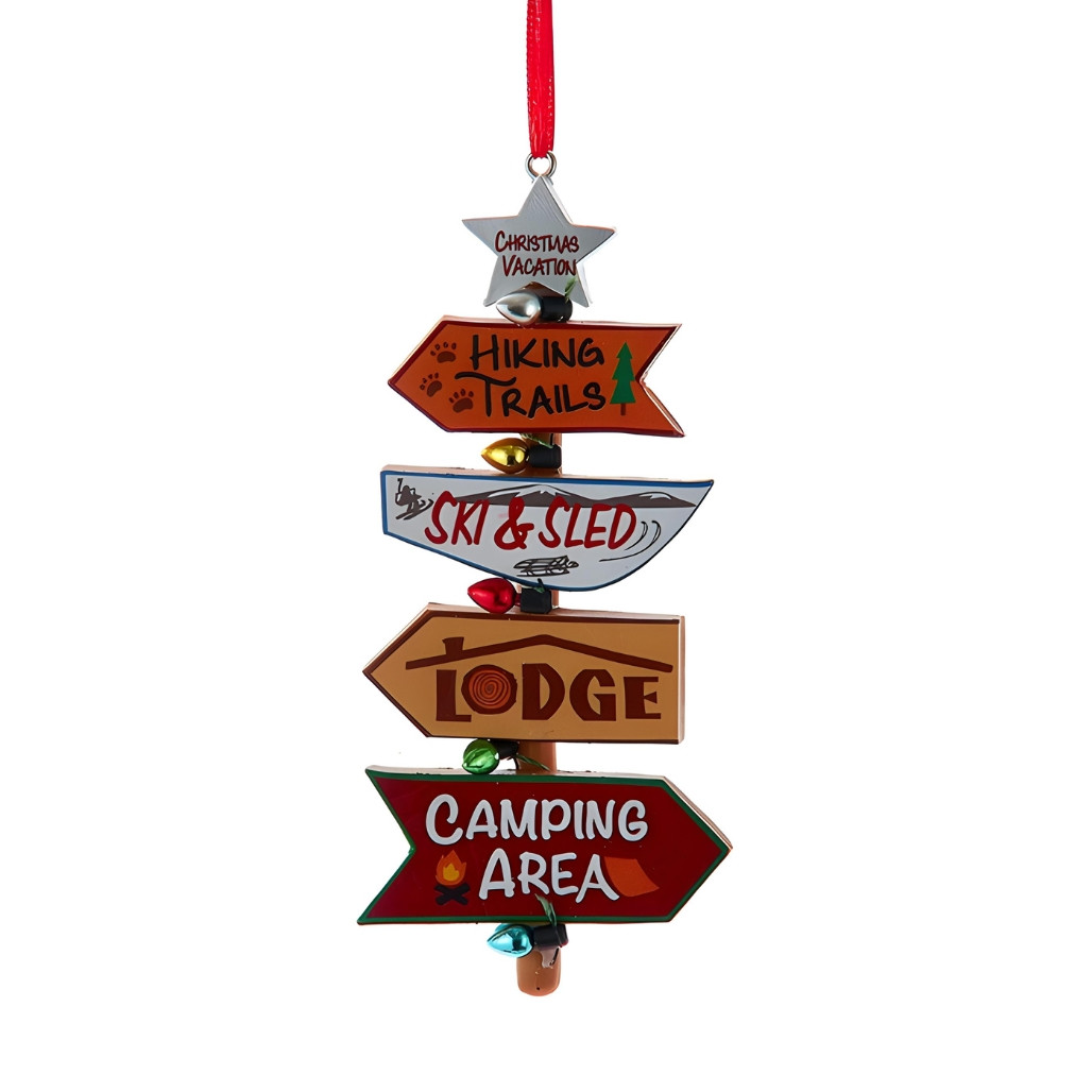Christmas Vacation In The Mountain Sign Ornament